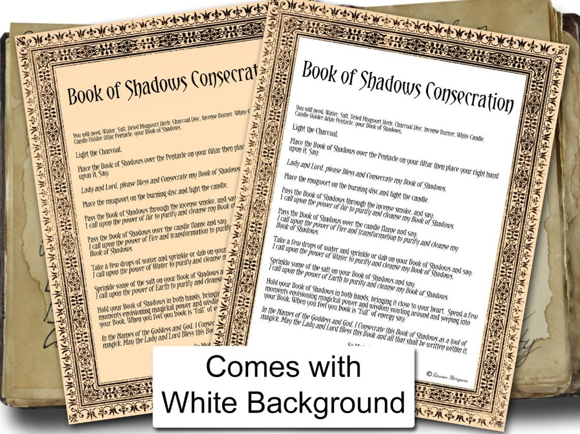 CONSECRATE your GRIMOIRE Printable Book of Shadows Page - Morgana Magick Spell