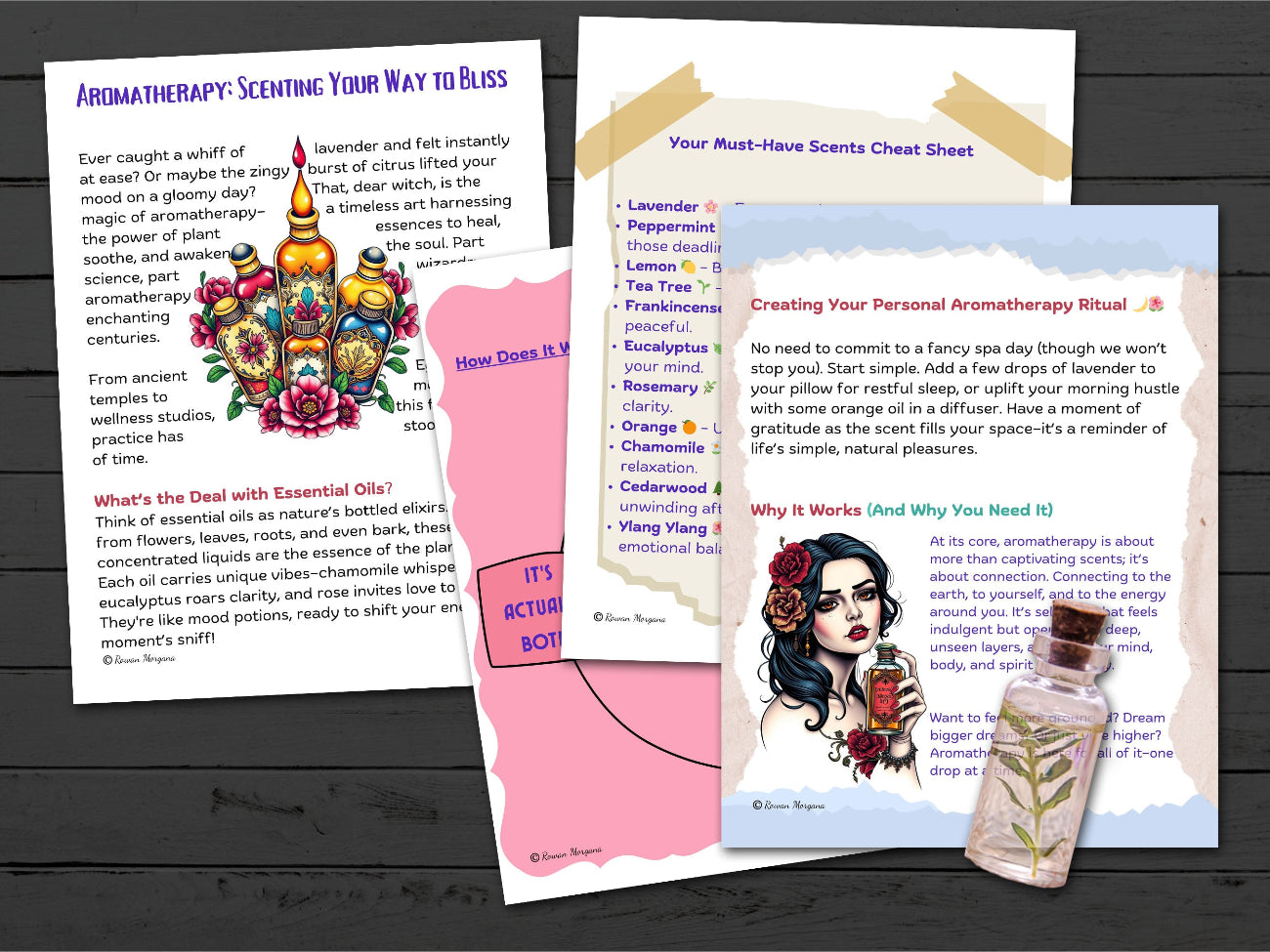 WICCA LESSON # 9 - Learn Witchcraft, Healing Techniques Lesson, Channel your Energy, Aromatherapy, Auras, Homeopathy, Printable 34 Pages - Morgana Magick Spell