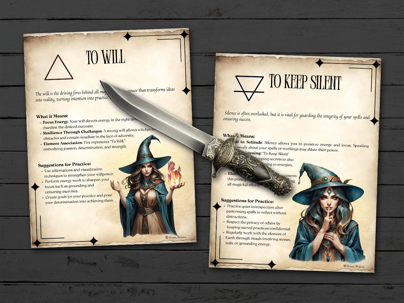 THE WITCHES' PYRAMID, Unlocking The Four Pillars of Magical Spellcasting, High Magick, Witchcraft Elements, 8 Printable Spellbook Pages - Morgana Magick Spell
