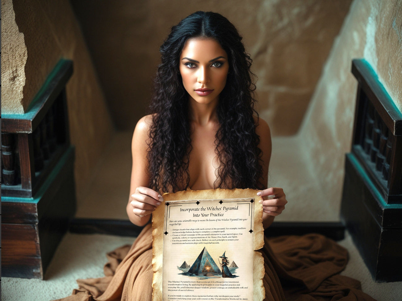 THE WITCHES' PYRAMID, Unlocking The Four Pillars of Magical Spellcasting, High Magick, Witchcraft Elements, 8 Printable Spellbook Pages - Morgana Magick Spell
