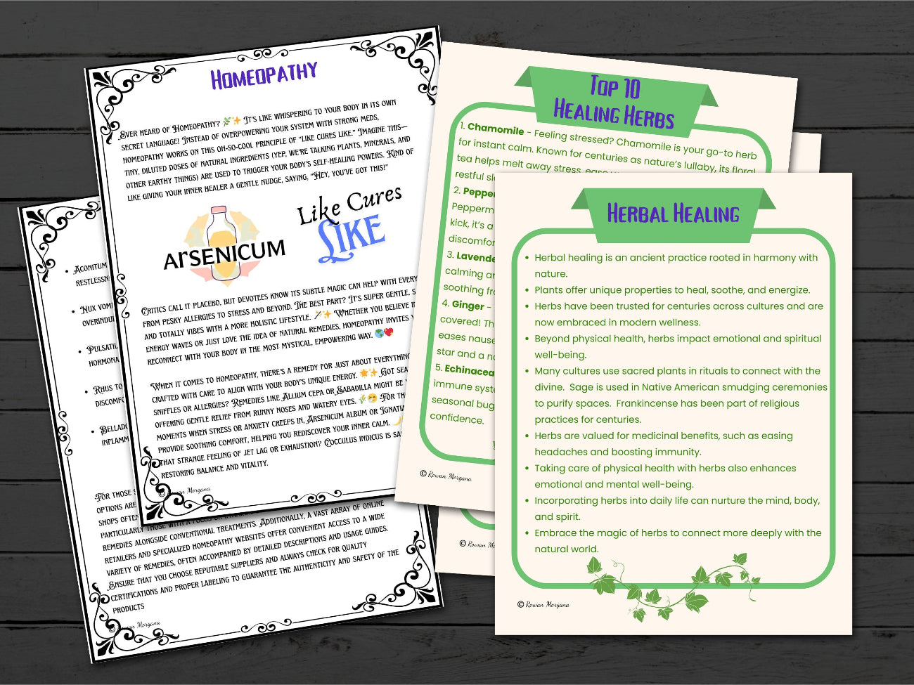 WICCA LESSON # 9 - Learn Witchcraft, Healing Techniques Lesson, Channel your Energy, Aromatherapy, Auras, Homeopathy, Printable 34 Pages - Morgana Magick Spell