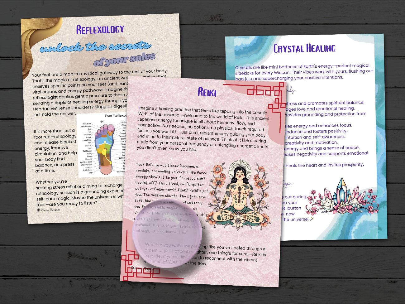 WICCA LESSON # 9 - Learn Witchcraft, Healing Techniques Lesson, Channel your Energy, Aromatherapy, Auras, Homeopathy, Printable 34 Pages - Morgana Magick Spell