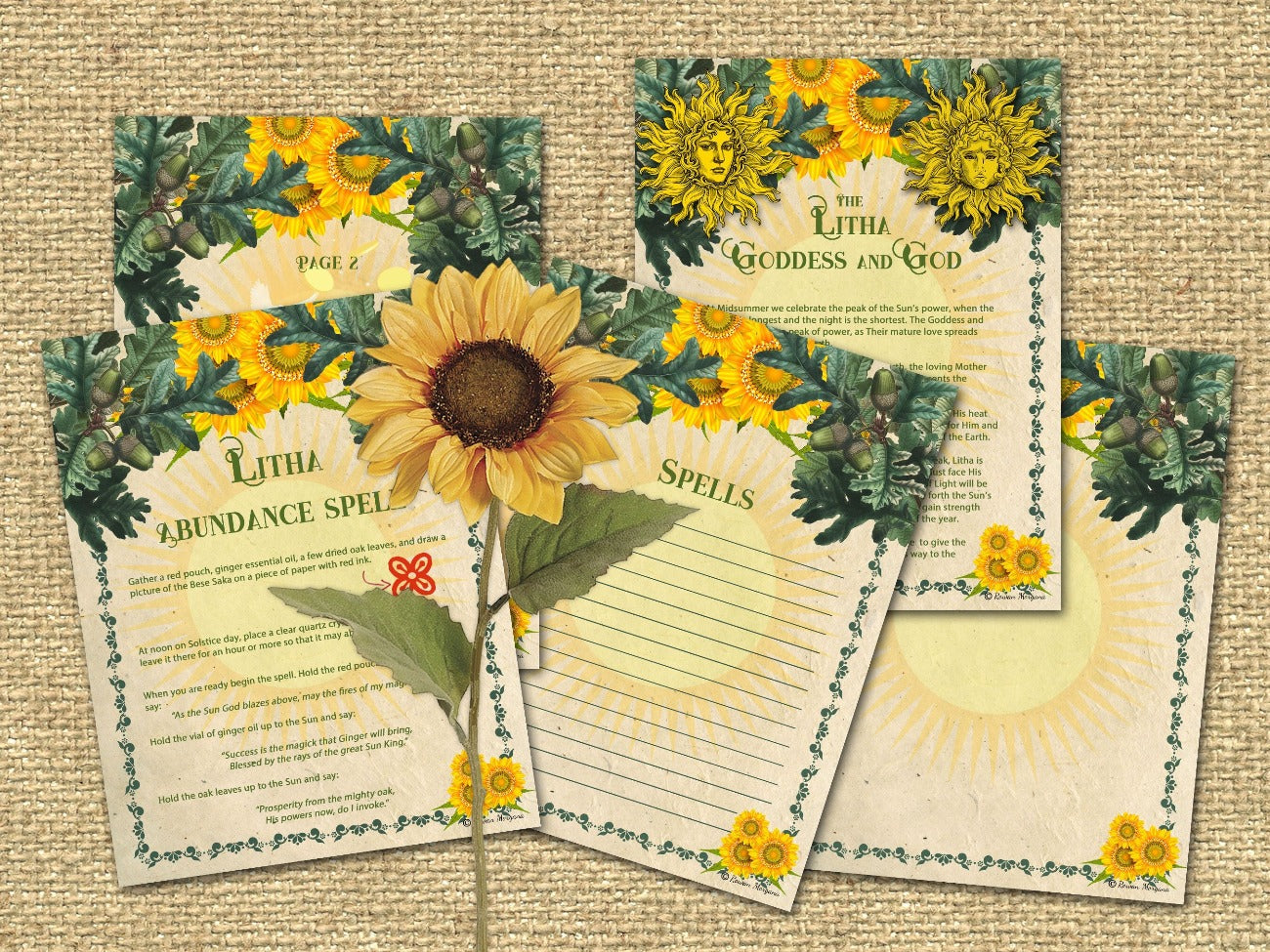 LITHA SABBAT, 29 Pages, Summer Solstice Wicca Witchcraft Sabbat Printable, Traditions and Correspondences, Rituals, Spells, Baby Witch Magic - Morgana Magick Spell
