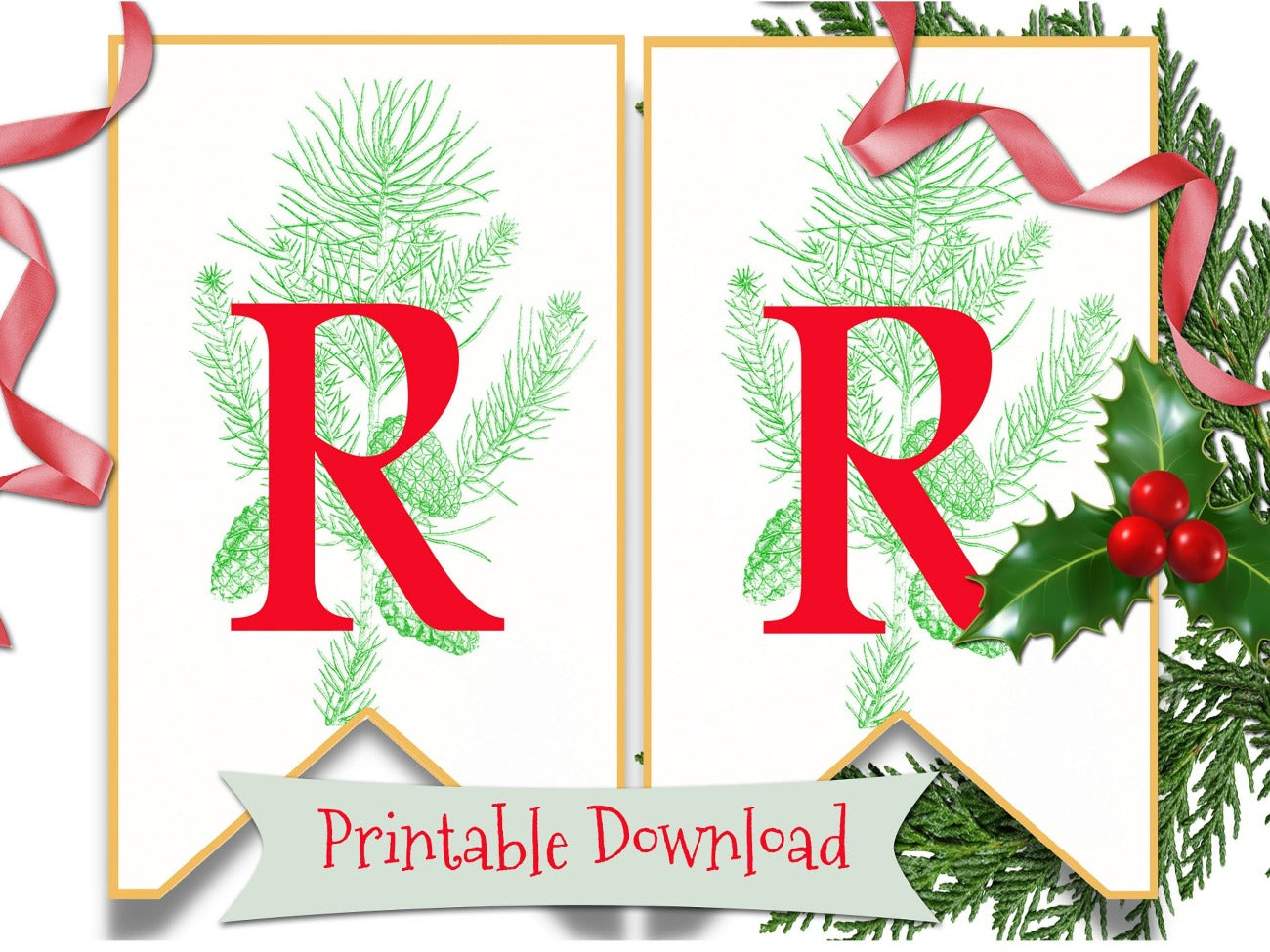 MERRY YULE Banner Printable Download, DIY Yule Flags Decoration - Morgana Magick Spell