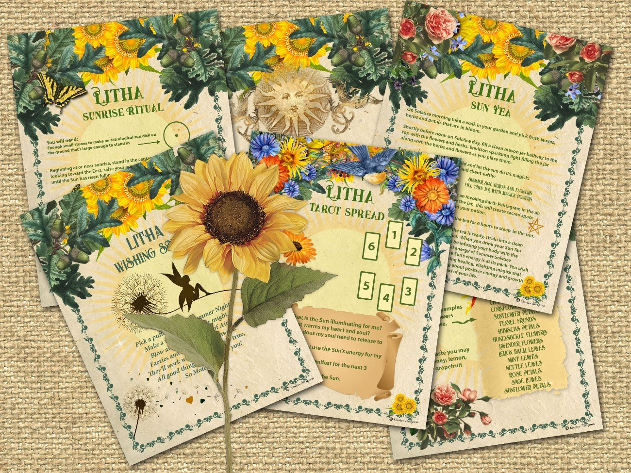 LITHA SABBAT, 29 Pages, Summer Solstice Wicca Witchcraft Sabbat Printable, Traditions and Correspondences, Rituals, Spells, Baby Witch Magic - Morgana Magick Spell
