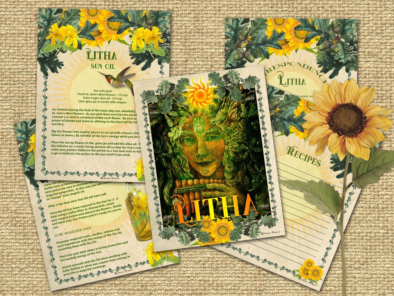 LITHA SABBAT, 29 Pages, Summer Solstice Wicca Witchcraft Sabbat Printable, Traditions and Correspondences, Rituals, Spells, Baby Witch Magic - Morgana Magick Spell