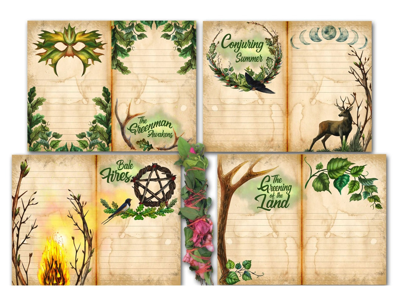 BELTANE JUNK JOURNAL Kit Printable 10 Pages - Morgana Magick Spell