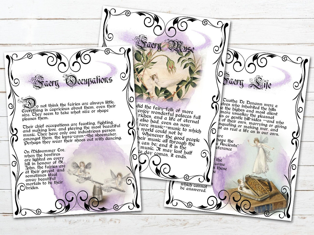 Faery Occupations, Faery Muse, Faery Life pages - Morgana Magick Spell
