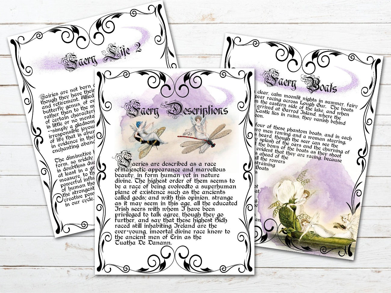 Faery Life 2, Faery Descriptions, Faery Boats pages - Morgana Magick Spell