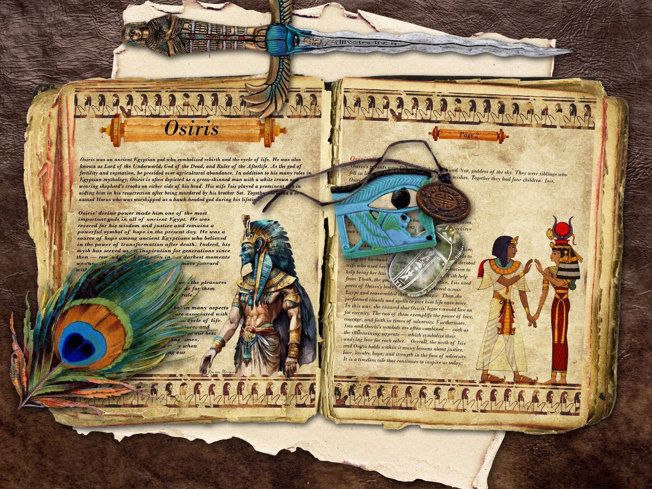 OSIRIS Egyptian God, 5 Pages, Egyptian Mythology Isis and Osiris, Auset Lord of the Underworld, Ancient Egypt Printable Witchcraft Grimoire - Morgana Magick Spell