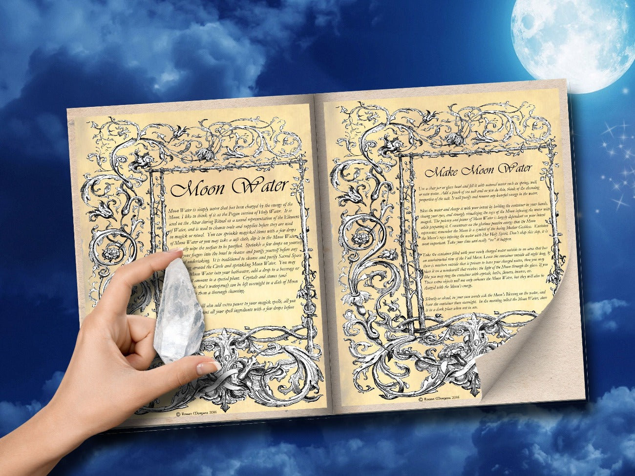 MOON WATER Recipe, 3 Pages Digital Download, Wicca Water Blessing, How to Make Moon Water, Moon Water Potion, Lunar Water, Wicca Holy Water - Morgana Magick Spell