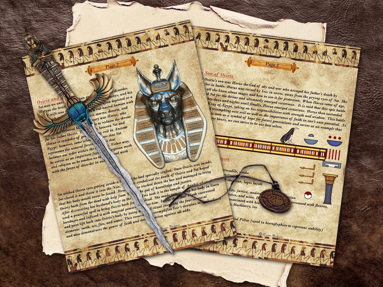 OSIRIS Egyptian God, 5 Pages, Egyptian Mythology Isis and Osiris, Auset Lord of the Underworld, Ancient Egypt Printable Witchcraft Grimoire - Morgana Magick Spell