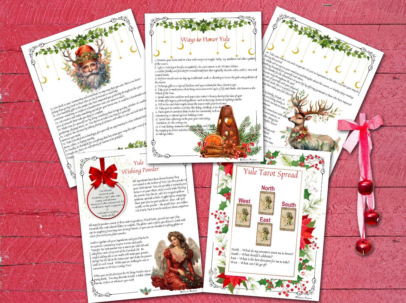 YULE WINTER SOLSTICE Bundle, 52 pages with Witch Sabbat Planner, Printable winter magic celebrations for your Wicca Pagan Solstice Grimore - Morgana Magick Spell