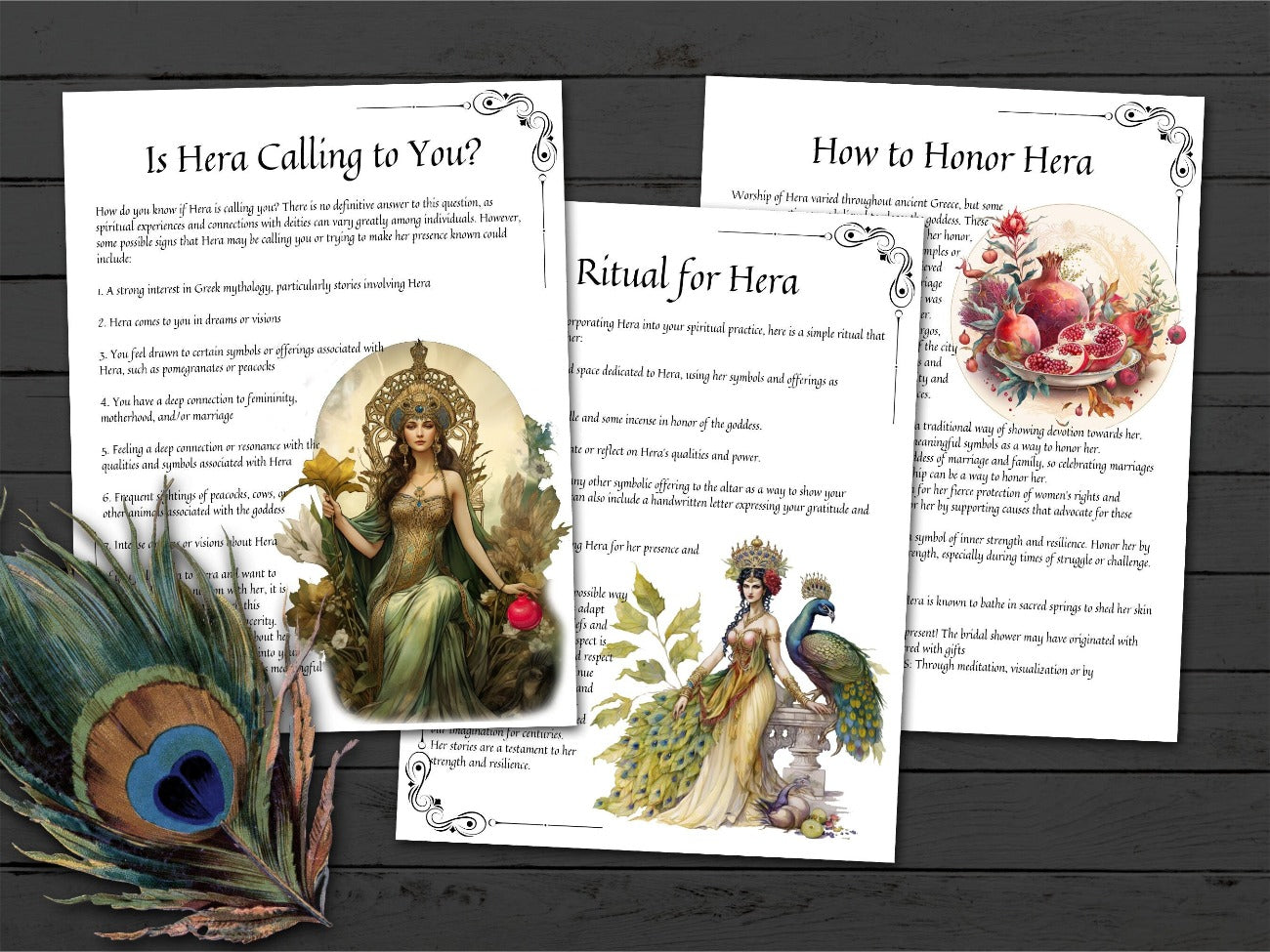 GODDESS HERA, three pages, Is Hera Calling to you, Ritual for Hera and How to Honor Hera - Morgana Magick Spell