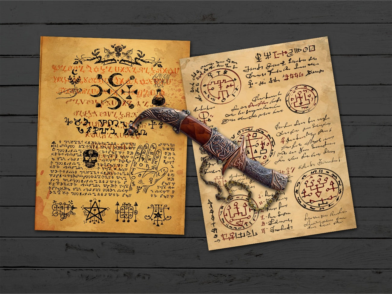 MYSTIC OCCULT, Digital Gothic Pages, Esoteric Supernatural, With Mystical Symbols, Witchy scrapbook, Magic Spellbook, Junk Journal Papers - Morgana Magick Spell