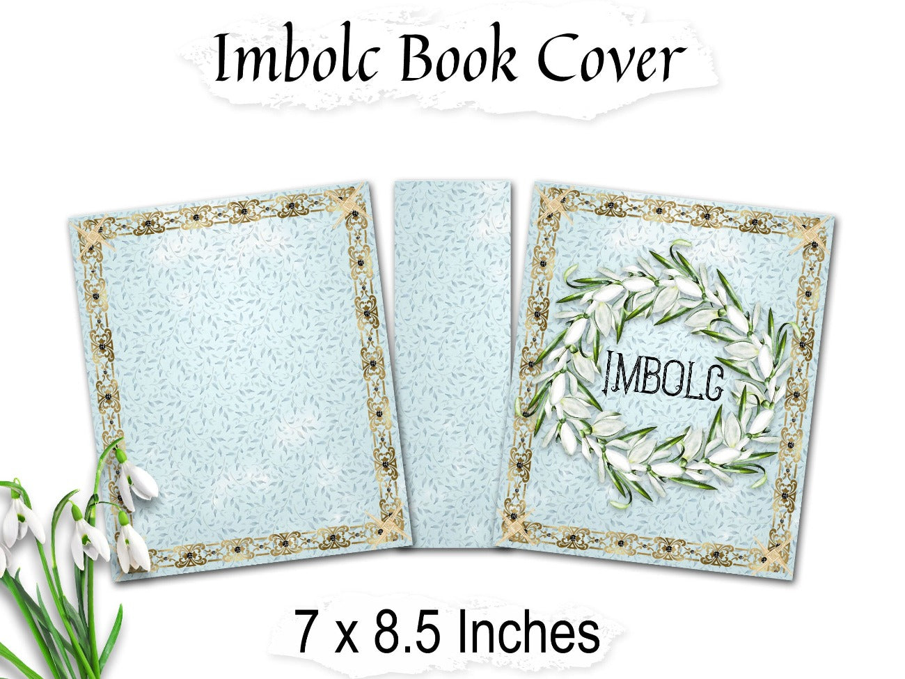 IMBOLC SPELL BOOK, Printable Cover for Book of Shadows, Grimoire, Junk Journal Clip-Art, Wicca Witchcraft Sabbat Altar Decoration and Craft - Morgana Magick Spell