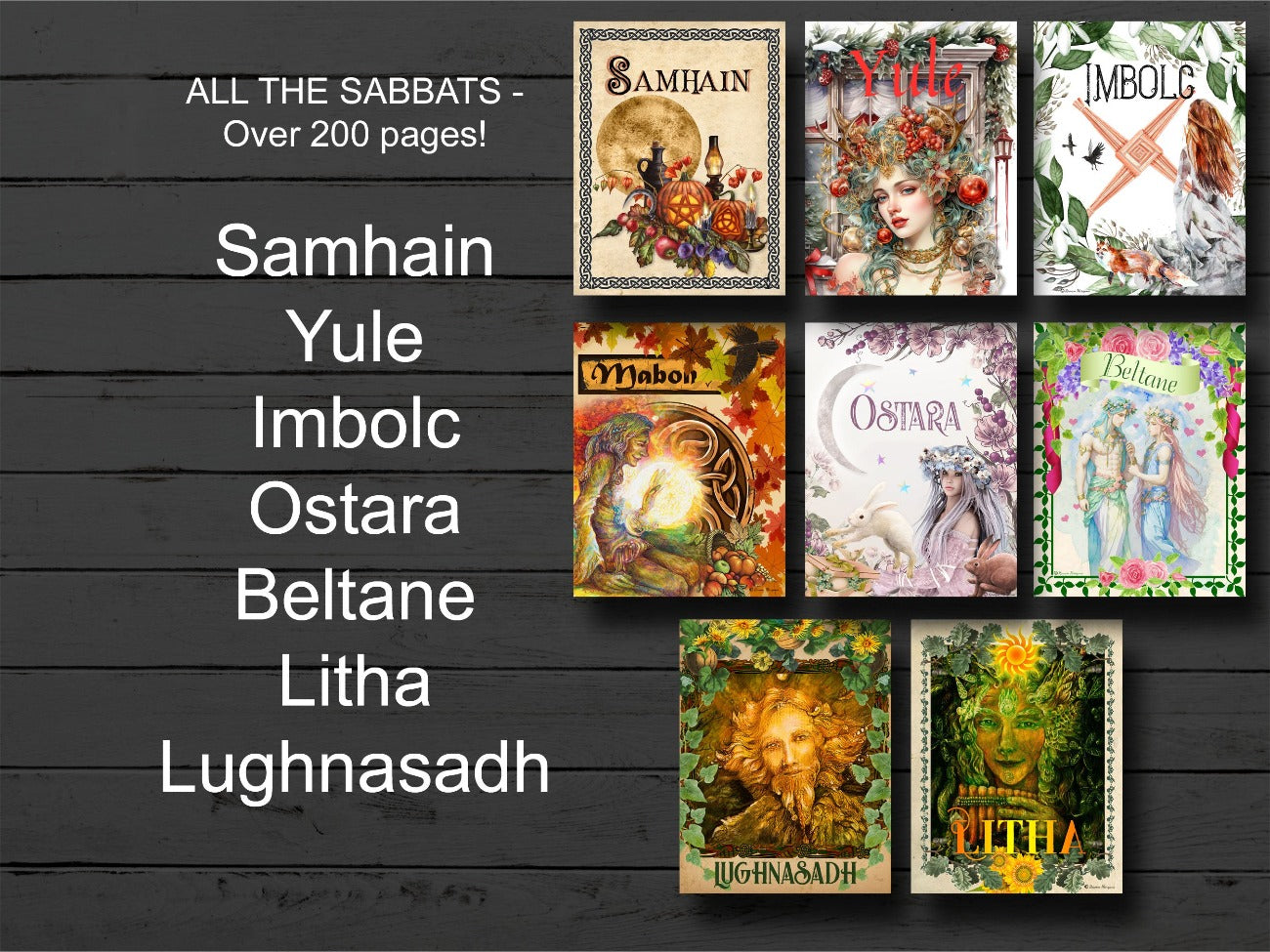 SABBATS BUNDLE, 200 + Printable Pages, 8 Sabbats, Wicca Witch Seaonal Celebrations