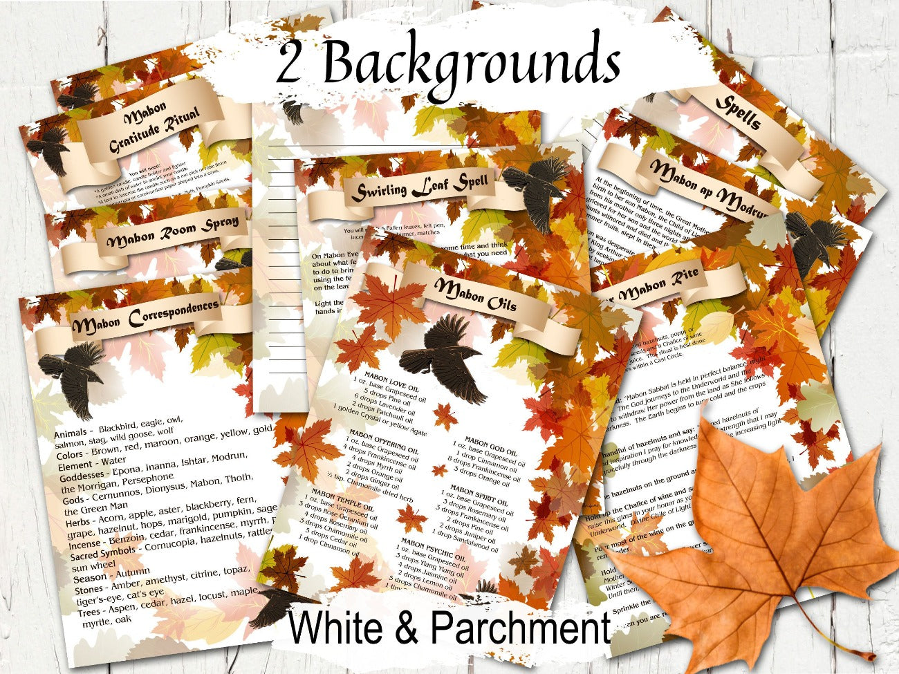 MABON SABBAT 27 Printable Pages, Correspondences, Equinox Ritual Magic, Wicca Witchcraft Pagan. Thanksgiving Altar, Autumn Cornucopia Spell- Morgana Magick Spell