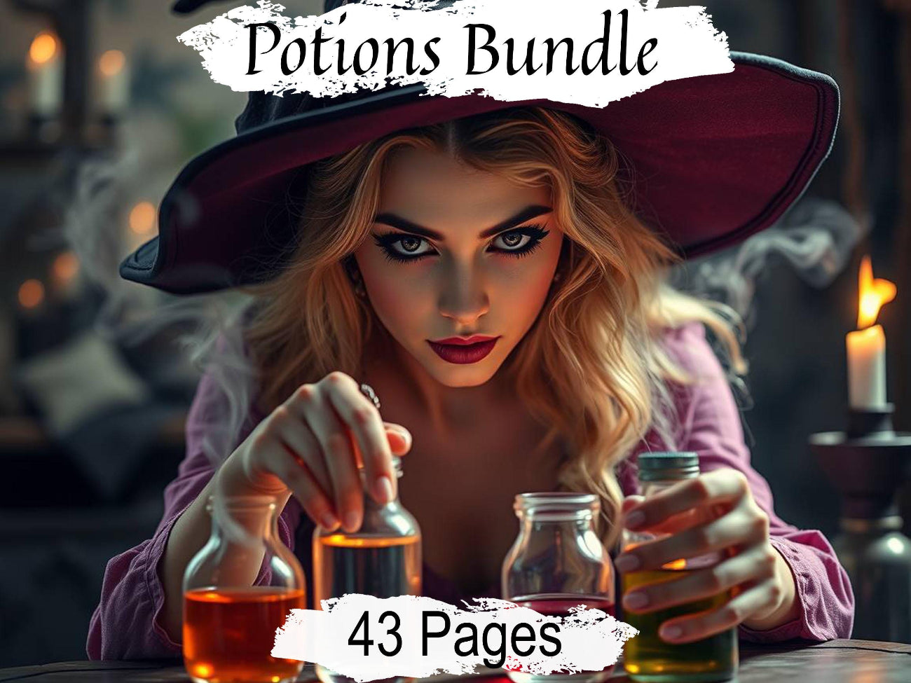 MAGICK POTIONS Bundle, Spellbound Teas Syrups Vinegars Ciders, Love & Banishing Potions, Magic Water, Room Sprays, Printable Book of Shadows - Morgana Magick Spell