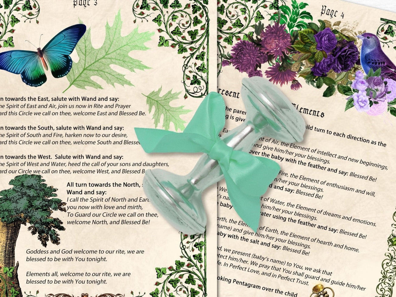 BABY BLESSING, 6 Pages, Wiccaning Naming Ritual - Morgana Magick Spell