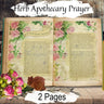 HERBAL APOTHECARY PRAYER, Vintage 12th Century Earth Goddess Herbal Witchcraft Invocation, Green Witch, WiccaHerb Magic, 2 Printable Pages - Morgana Magick Spell