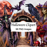 HALLOWEEN CLIPART, Samhain Wicca Sabbat, 98 Art PNGs, Spooky Witches, Digital Grimoire, Printable Book of Shadows, Commercial Use - Morgana Magick Spell