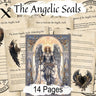 7 ANGELIC SEALS, 14 Pages, Divine wisdom of Archangels from Grimoire of Armadel, shown with the optional white background - Morgana Magick Spell