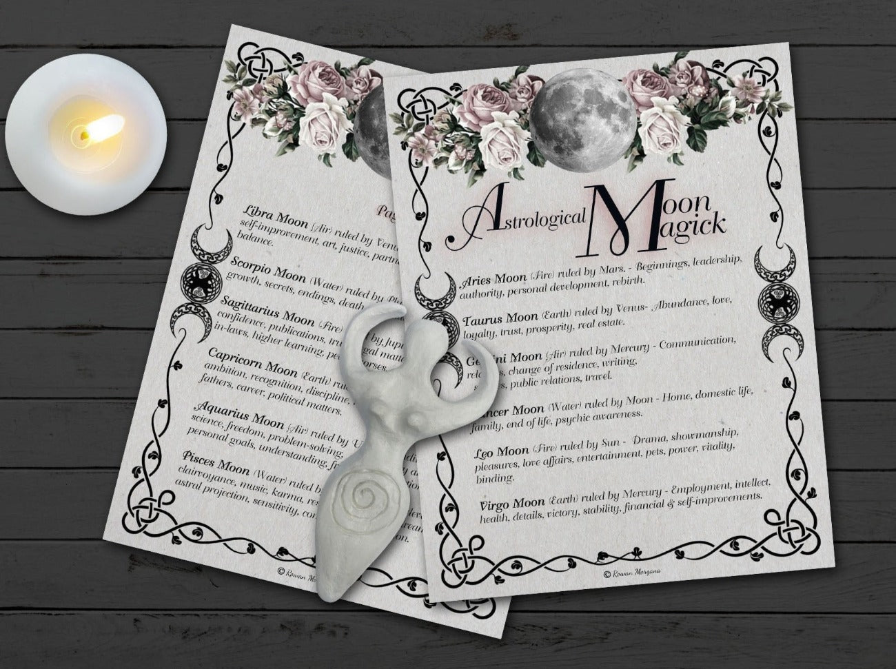 Astrological Moon Magick 2 Printable pages - Morgana Magick Spell