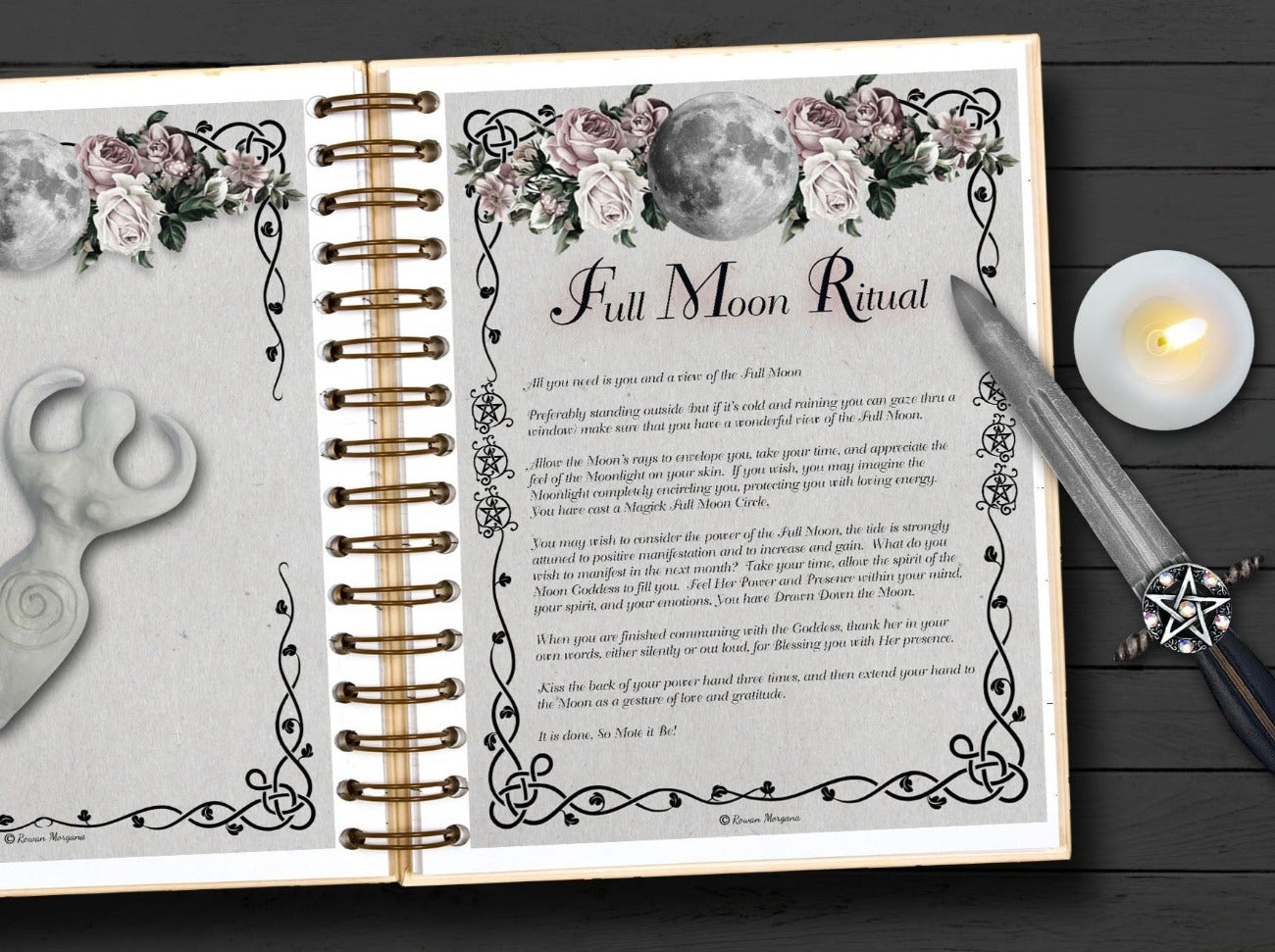 Full Moon Ritual Printable Page - Morgana Magick Spell