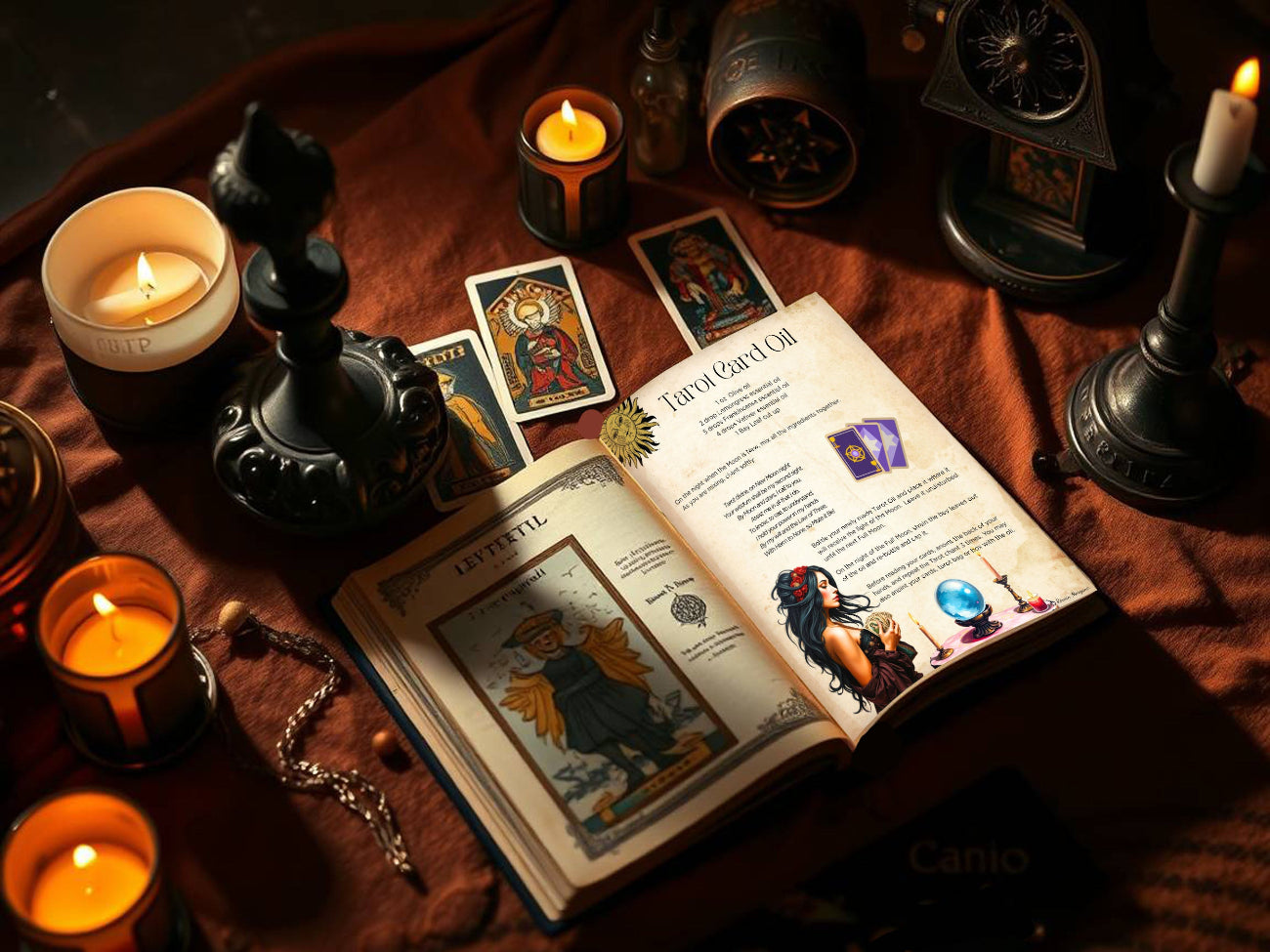 TAROT CARD OIL, Blessing & Anointing Oil Recipe Spell, Divination Magick, Wicca Oracle Potion, Card Reading, Printable Spellbook Page - Morgana Magick Spell