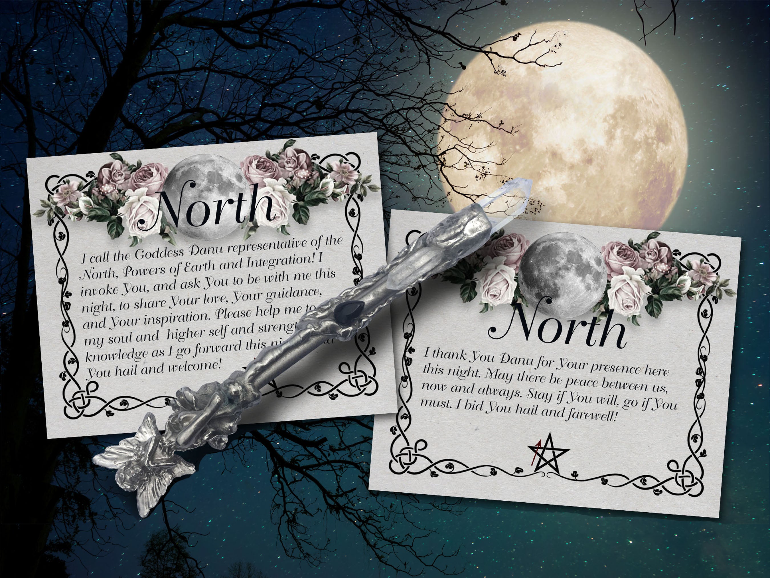 MOON CALL the QUARTERS, NORTH invoking and banishing - Morgana Magick Spell