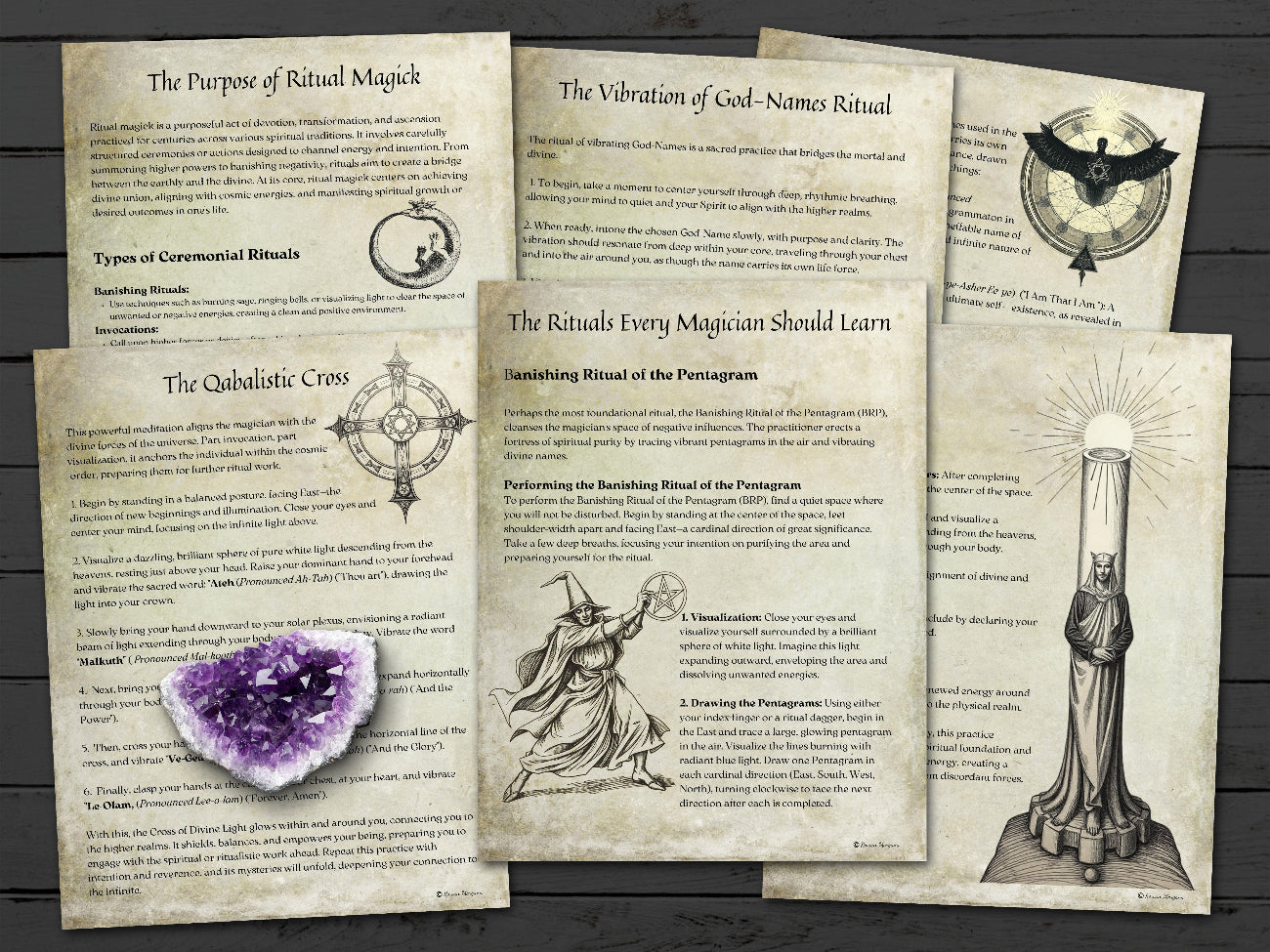 CEREMONIAL HIGH MAGICK, Beginner-Friendly Guide, Rituals & Mystical Practices, Lesser Banishing, Quaballa, 35 Printable Spellbook Pages - Morgana Magick Spell