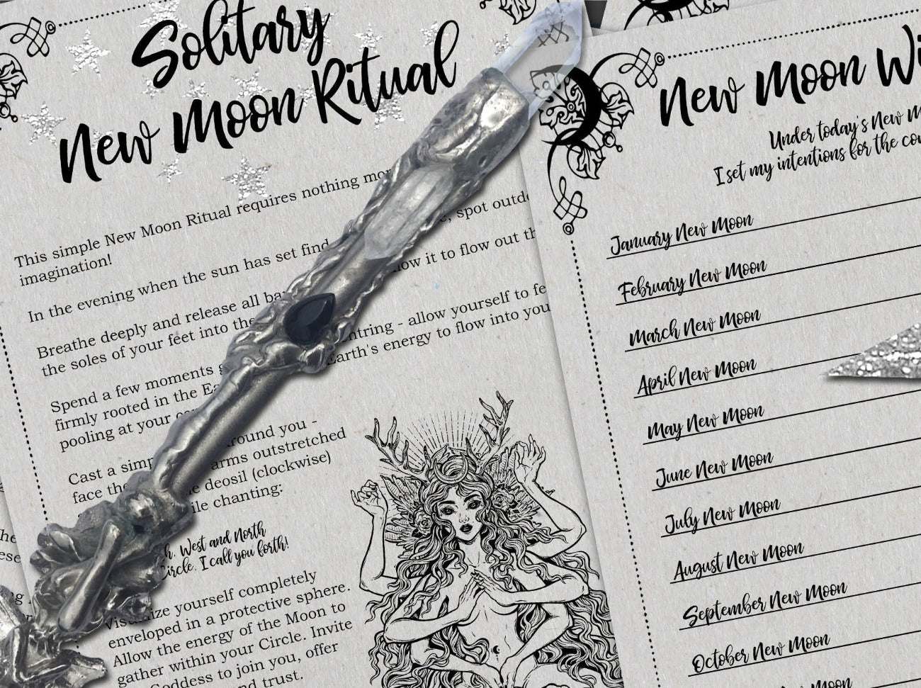 Close-up of Moon Ritual Printable Pages - Mo