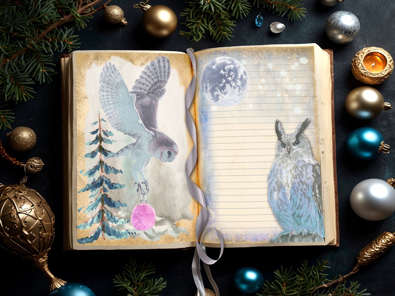 YULE JOURNAL, Sabbat Inspirational Quotes, Winter Solstice Encouragement, Journaling thoughts and dreams, 10 Printable Pages - Morgana Magick Spell