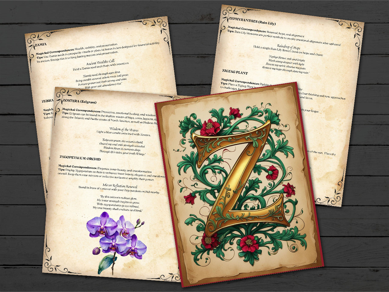 HERBAL MAGICK A - Z - 126 pages, Witch's Herbal Encyclopedia, Printable Green Witch Grimoire - Morgana Magick Spell