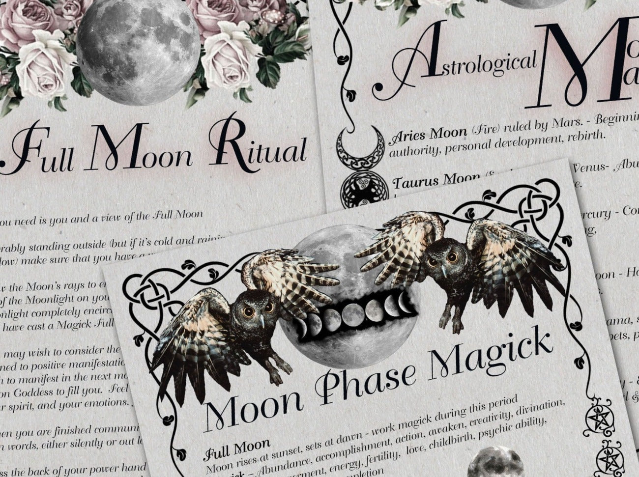 Close-up of Moon Magick Printable Pages - Morgana Magick Spell