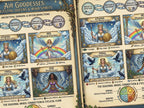 Closeup view of the pages  featuring  air goddesses and their archetypal domains and interconnections.