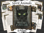 Animal Familiar Guide:  Spirit Companions, Dark Academia Book of Shadows, 9 Pages