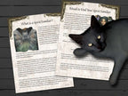 What is a Spirit Familiar and Ritual to Find Your Spirit Familiar pages with a large black cat laying on top of them.