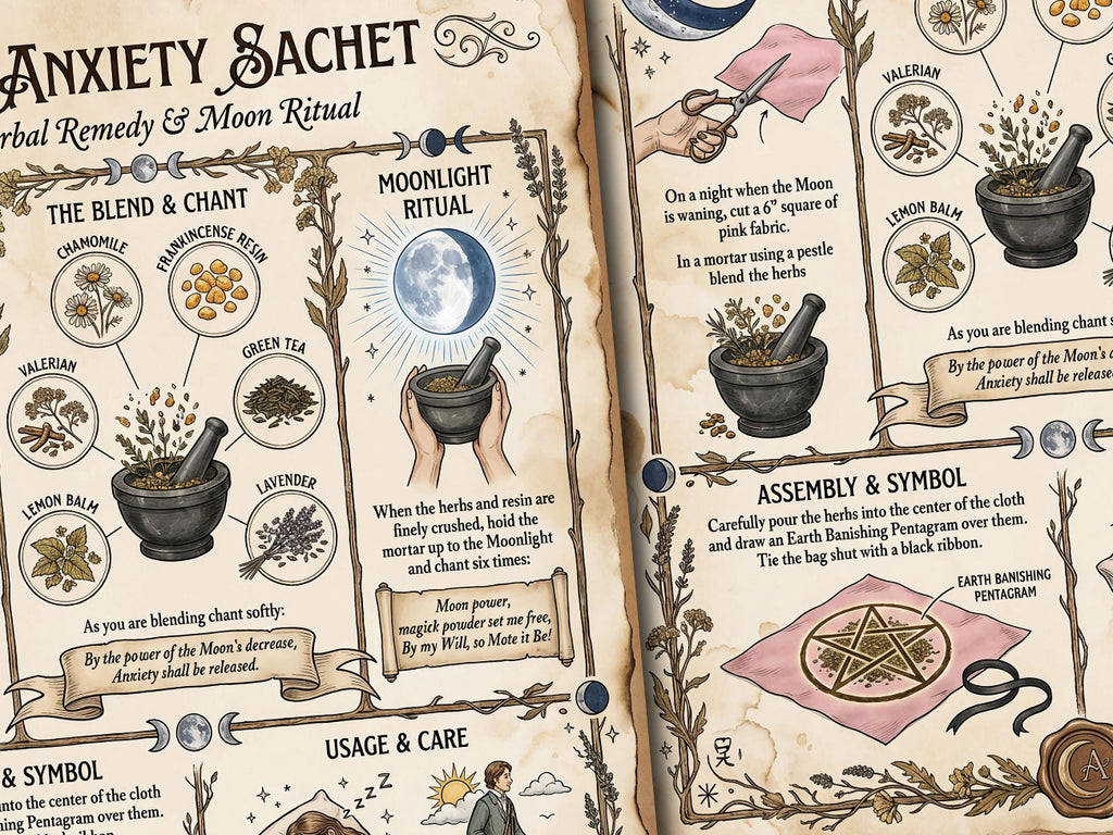 Anti Anxiety Sachet: Herbal Remedy & Moon Ritual Digital Download
