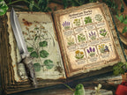 Arthurian Herbs of King Arthur’s England page placed in an ancient Book of Shadows