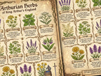 Closeup detail of Arthurian Herbs of King Arthur’s England, a Printable Infographic Page for your Grimoire