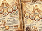 Illustration of Norse mythology featuring Baldur with detailed text and symbols.