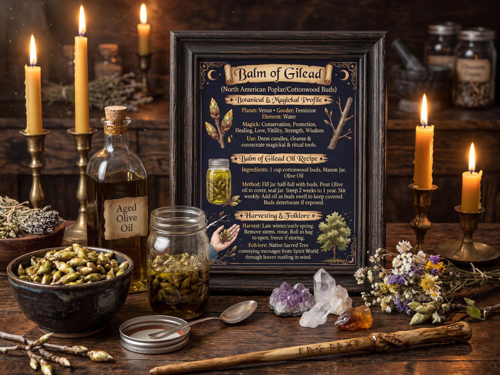 Balm of Gilead: Genuine Witchcraft Anointing Oil, Printable Recipe for Your Book of Shadows