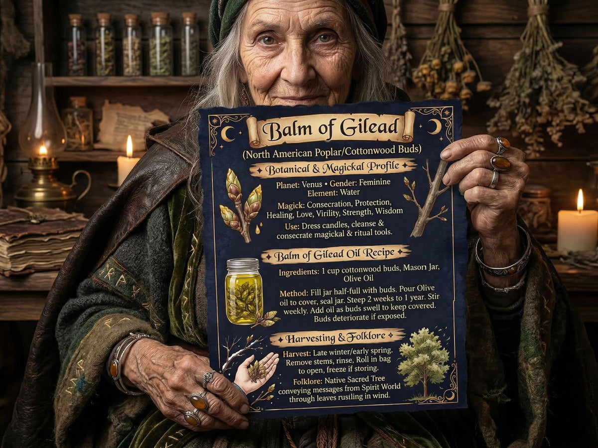 Balm of Gilead: Genuine Witchcraft Anointing Oil, Printable Recipe for Your Book of Shadows