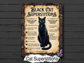 Black Cat Superstitions Infographic: Dark Academia, Book of Shadows Page, Witchcraft  Familiar Art