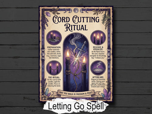 Cord Cutting Ritual: Letting Go Spell for Witches, Ancient Magic Infographic