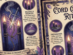 Closeup view of Cord Cutting Ritual page showing details of candle magick images and text