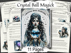 Crystal Ball Magick book with illustrations and text on a white background