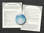 Two page with text about the symbols that can be seen in a crystal ball and their meanings. 